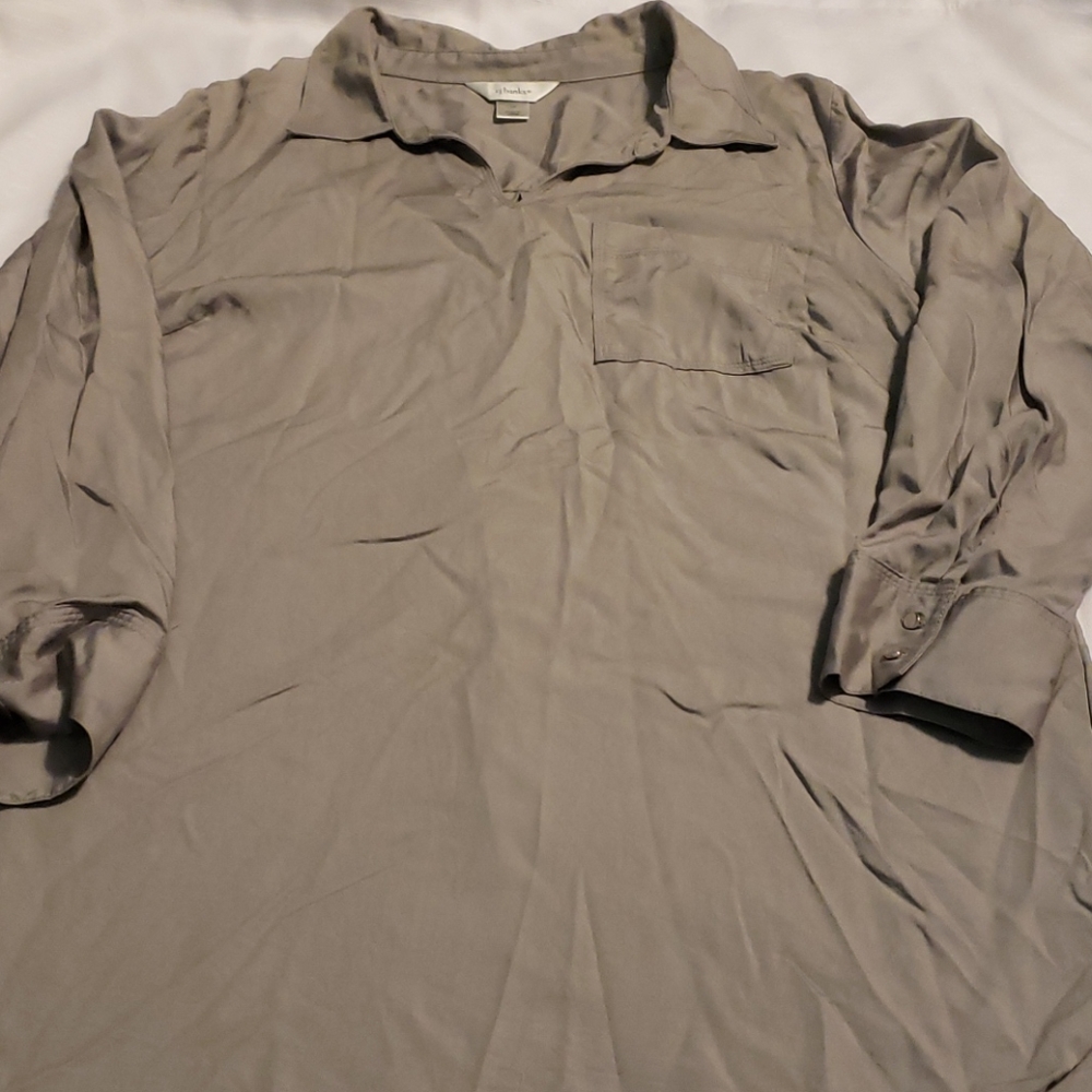 CJ Banks grey tunic blouse 1x Tote 2